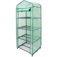NESTLUNE 4 Tier Mini Greenhouse Small Plant Grow House Outdoor in Green | Size: 100 cm x 15 cm