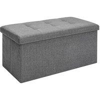 FORGEVIO Storage Seat Stool Trunk Chest Cloth Blanket Box Bench Dark gray in Dark Grey
