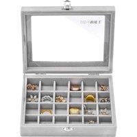 Havendro Velvet Jewellery Organiser Earring Ring in Grey