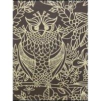 Havendro Chocolate Owl Floral Metallic Wallpaper in Brown