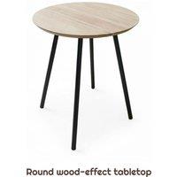 FORGEVIO Oak Side Coffee Table Metal Legs Dining Living
