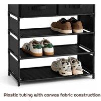 FORGEVIO 3 Tier Shoe Rack 2 Drawers Wooden Top Storage Unit