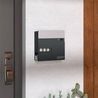 Kelvenix Charcoal Grey Outside Post Box, Wall Mounted