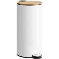 Kelvenix 30 Litre Pedal Rubbish Bin with Removable Bucket in White | Size: 0.6m2