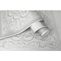 Nordara Grey 3D Floral Wood Panel Wallpaper