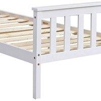 FLAVORA 4Ft Wooden Bed Frame Bedroom in White | Size: Cot