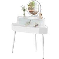 SPETLEK Dressing Table Corner Vanity Makeup Desk in White | Size: 0.6m2