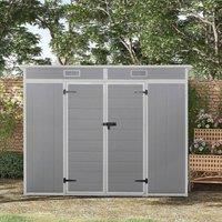 SPETLEK Plastic Garden Storage Shed 6x4f Pent roof in Grey