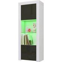 SPETLEK Cabinet Sideboard White Matt Body & Brown High Gloss Doors