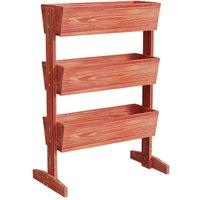 NESTLUNE 3 Tier Wooden Vertical Raised Garden Bed Vegetable Planter in Brown | Size: 1.25kg