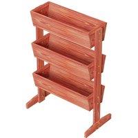 NESTLUNE Tiered Wooden Raised Garden Bed Vertical Planter in Brown | Size: 1.25kg