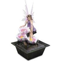 FLAVORA Tabletop LED Indoor Waterfall Fountain Home Decor in Black | Size: 0.6m2