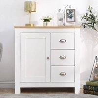FORGEVIO Sideboard Buffet 3 Drawer Floor Cabinet Cupboard white & oak