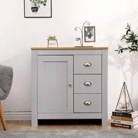 FORGEVIO Sideboard Buffet 3 Drawer Floor Cabinet Cupboard grey & oak