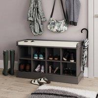 FORGEVIO GREY Hallway Shoe Storage Bench Seat Unit Holds 8 Pairs Kempton