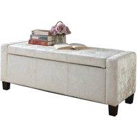 FORGEVIO Ottoman Seat Bench soft Silver Crushed Velvet storage bedding box