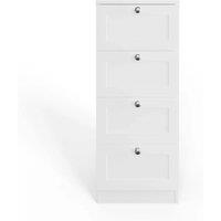 FORGEVIO White Chest Of 4 Drawers Modern Design Shaker Style