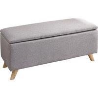 FORGEVIO Fabric Bedroom, Hallway Ottoman Storage Window Seat Bench Light Grey