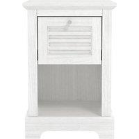 FORGEVIO 1 Drawer Lamp Table Bedroom Living End Side Cabinet White