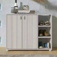 FORGEVIO Compact Shoe Cabinet Warm Grey Oak 11 to 15 pairs