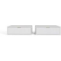 FORGEVIO Wall Mounted Bedside Tables Set of 2 Floating Nightstands White