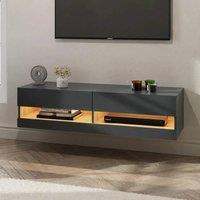FORGEVIO 120cm Wall TV Media Entertainment Unit with LED Anthracite in Grey
