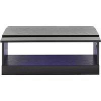 FORGEVIO LED Coffee Table TV Unit Entertainment Storage Space Table in Black