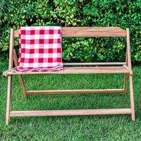FORGEVIO Teak Folding Bench seat Space saving Outdoor wooden garden bench in Brown