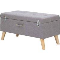 FORGEVIO Upholstered Bench Seat With Storage, Window Seat Charcoal in Grey