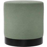 FORGEVIO Velvet Pouffe Small Multipurpose Design with Matte Black Base in Green