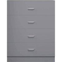 FORGEVIO 4 Drawer Chest Of Drawers Matt Metal T-Bar Handles in Grey