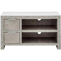 FORGEVIO TV Media Entertainment Cabinet Concrete Effect Grey Loft 2 drawers