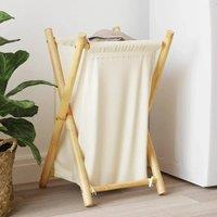 EONLION Laundry Basket Cream White 41.5x36x63.5 cm | Size: 100 cm
