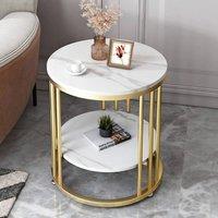 EONLION White Round Marble Coffee Table | Size: 100 cm