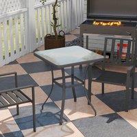 FORGEVIO Bar Table Modern Square Glass Pub Dining Breakfast Kitchen
