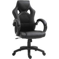 FORGEVIO Executive Racing Swivel Gaming Office Chair PU Leather in Black