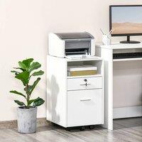 FORGEVIO White Office Filing Cabinet Mobile Printer Stand File Storage