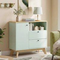 FORGEVIO Sideboard Storage Cabinet, 80 cm Modern Buffet Cabinet in Green