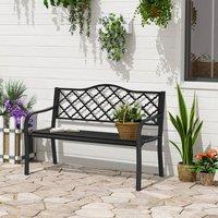 FORGEVIO 2-Seater Garden Bench Cast Iron Antique Loveseat in Black