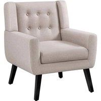 Kelvenix Tub Chair, Button Tufted Armchair in Beige | Size: 0.6m2