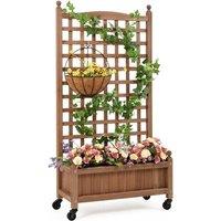 Kelvenix Wooden Planter Elevated Raised Garden Bed in Brown | Size: 100g