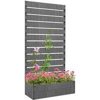 Kelvenix Raised Garden Bed with Trellis Standing in Dark Grey | Size: 100g
