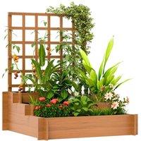 Kelvenix 3 Tier Wooden Garden Planters in Brown | Size: 100g