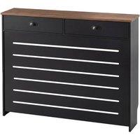 Levede Wooden Radiator Cabinet with Drawers Storage Shelf in Black