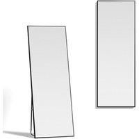 Living and Home 50x140cm Iron Frame Full Length Mirror with Stand in Black | Size: 50x140 cm