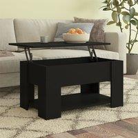 Berkfield Home Coffee Table Black 79x49x41 cm Engineered Wood | Size: 79 x 49 x 41 cm