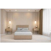 Chester & Oakley Lorenzo Plush Divan Bed Base No Drawers - 26 Headboard in Stone | Size: Small Double