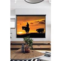 Living and Home 92" Manual Wall Mounted Projection Screen in White