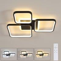 Pheashine LED Ceiling Light, 45W Dimmable 3000-6500K with Remote, Modern Flush in Black