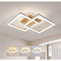 Goeco LED Ceiling Light, Square Dimmable Ceiling Light with Remote Control in White